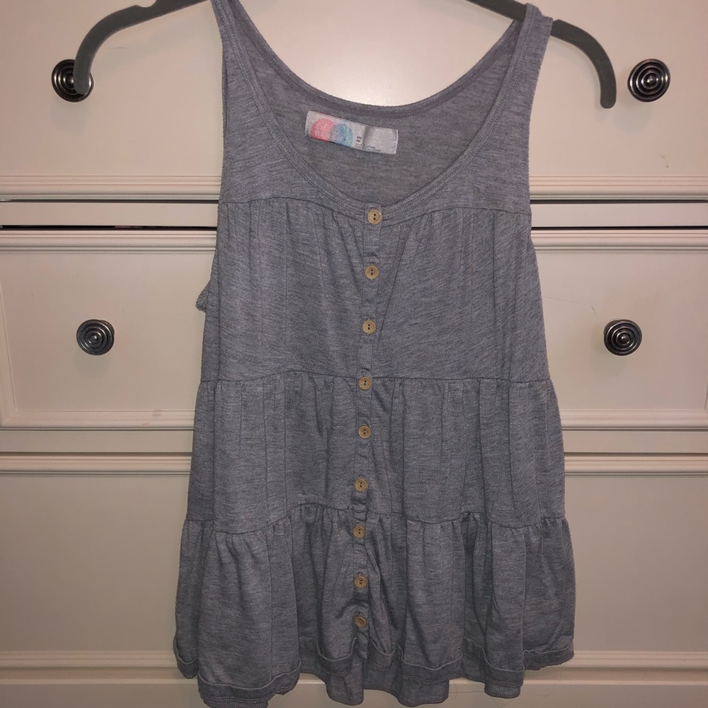 Free People grey button down tanktop